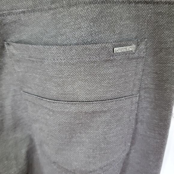 Calvin Klein Dark Gray Herringbone Slim Trouser Classic Dress Pants Size 30 x 30 - Picture 9 of 15